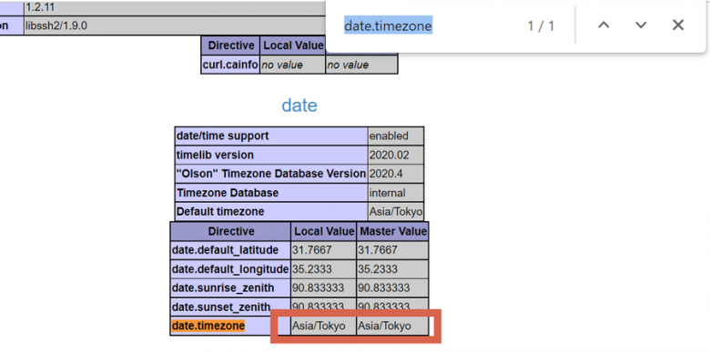 MAMPのdate.timezoneの確認